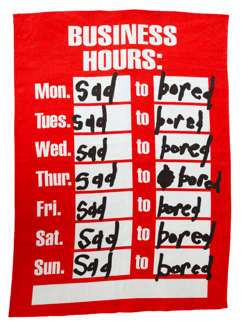 Sad to Bored Tea Towel by Candyass x Third Drawer Down