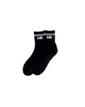 Black & White Stripe Unisex Half Crew Socks Grip Socks