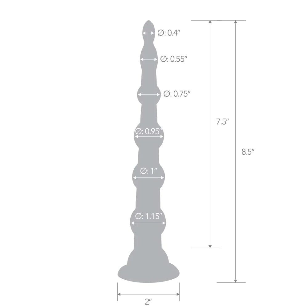8.5" Anal Beades With Suction Base by Blue Line