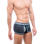 GOSTOSO Black Mesh Boxer Brief Underwear