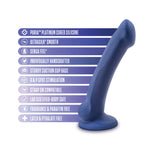 Avant Ergo Mini Indigo D10 Artisan 7 Inch Thin Dildo with Suction Cup Base
