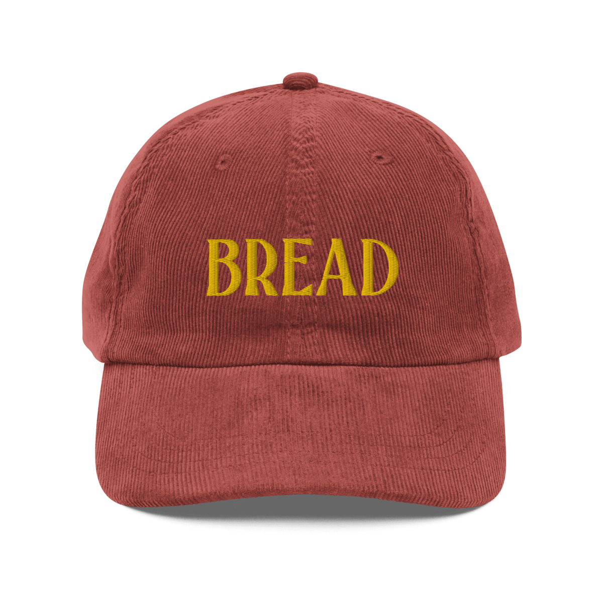 BREAD Embroidered Corduroy Hat - Burgundy