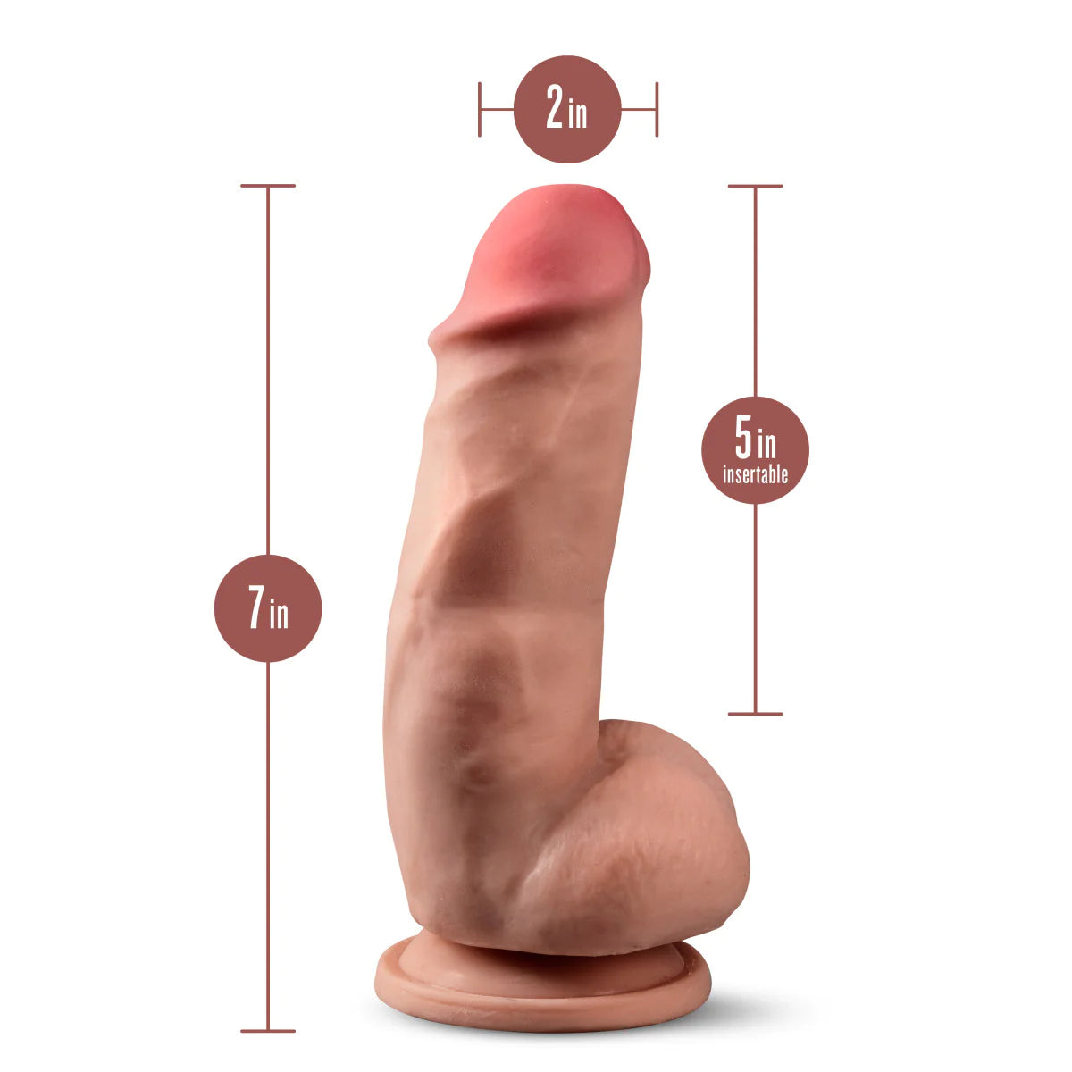 Dr. Skin Plus Realistic Mocha 7-Inch Long Dildo