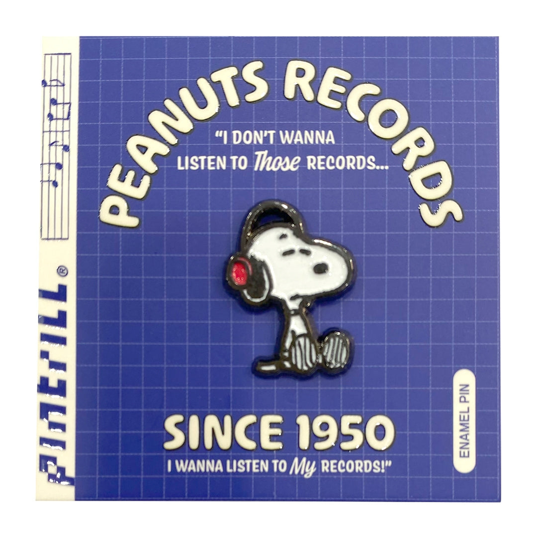 PEANUTS Snoopy Headphones Records Pin