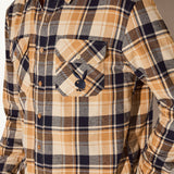 PLAYBOY Men's Tan Flannel Long Sleeve Shirt