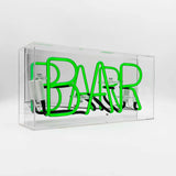 'bar' Glass Neon Sign - Red,  Green or pink