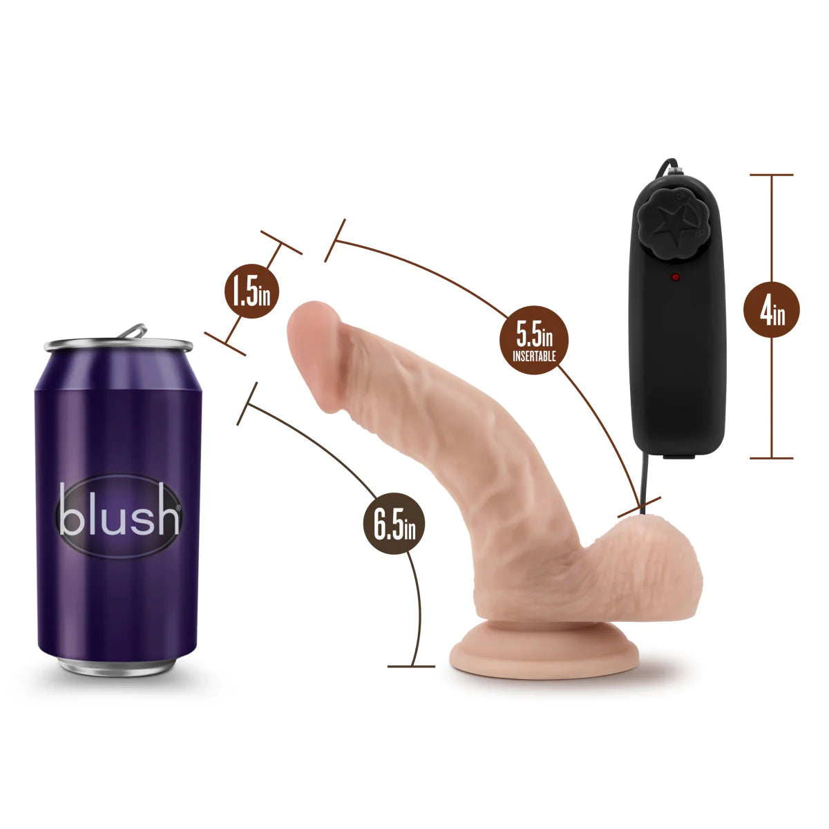 Dr. Skin Dr. Ken Realistic G-Spot Vanilla 6.5-Inch Long Remote Control Vibrating Dildo