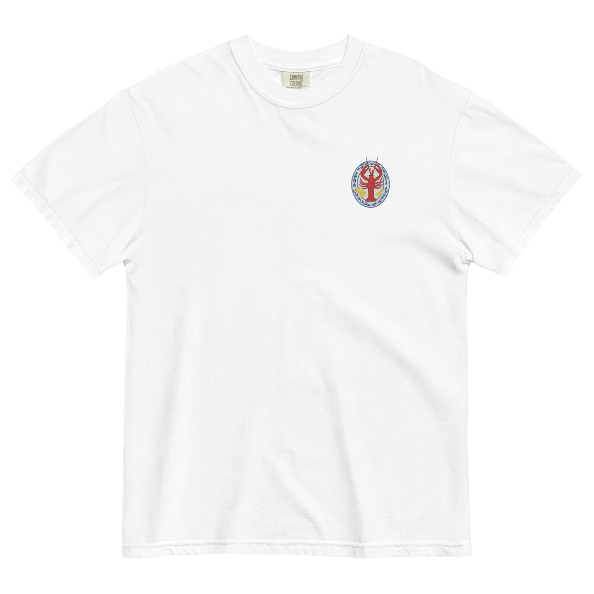 Lobster On A Platter Embroidered T-Shirt