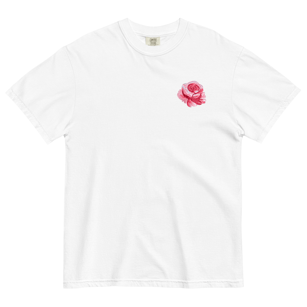 Rose Flower Embroidered Shirt