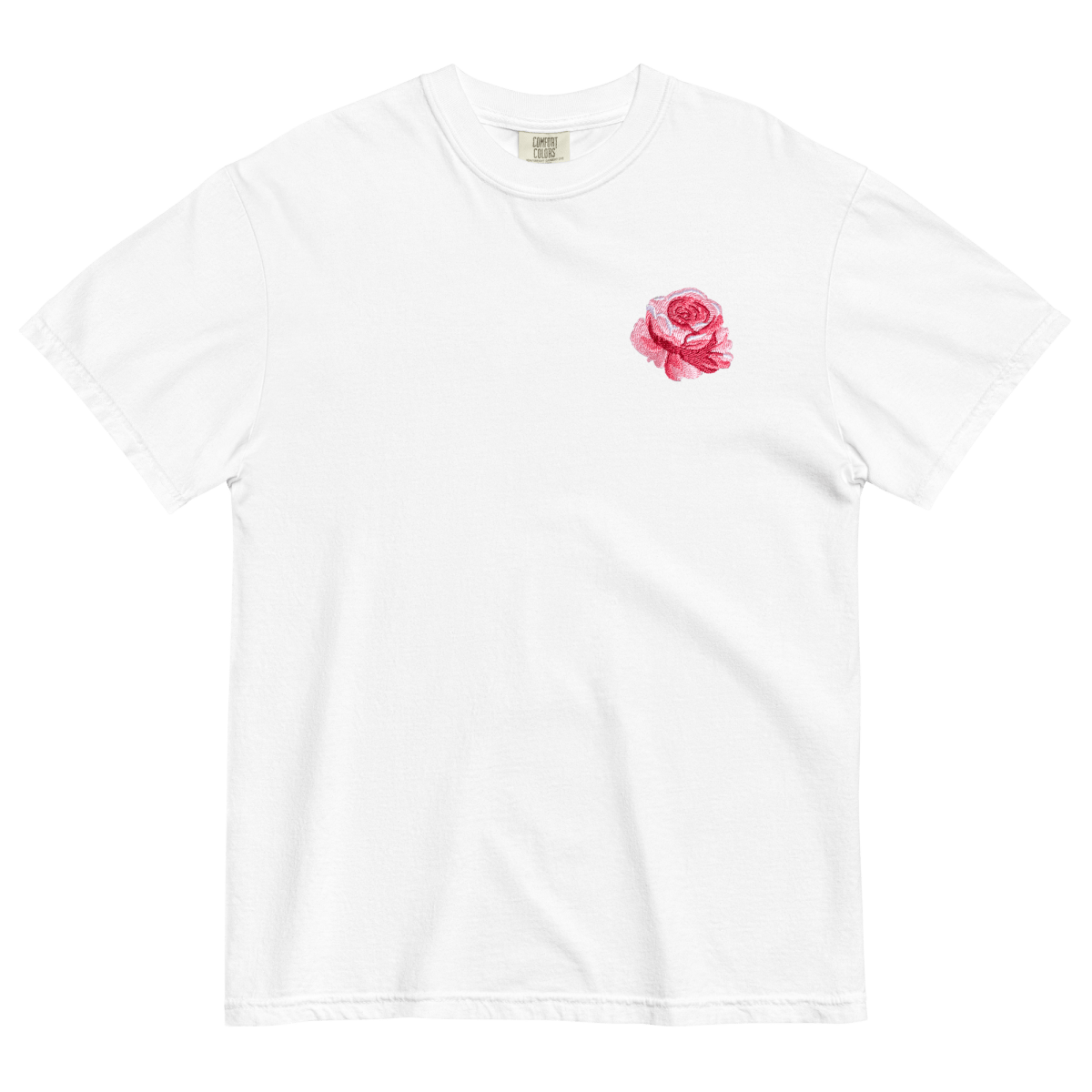 Rose Flower Embroidered Shirt
