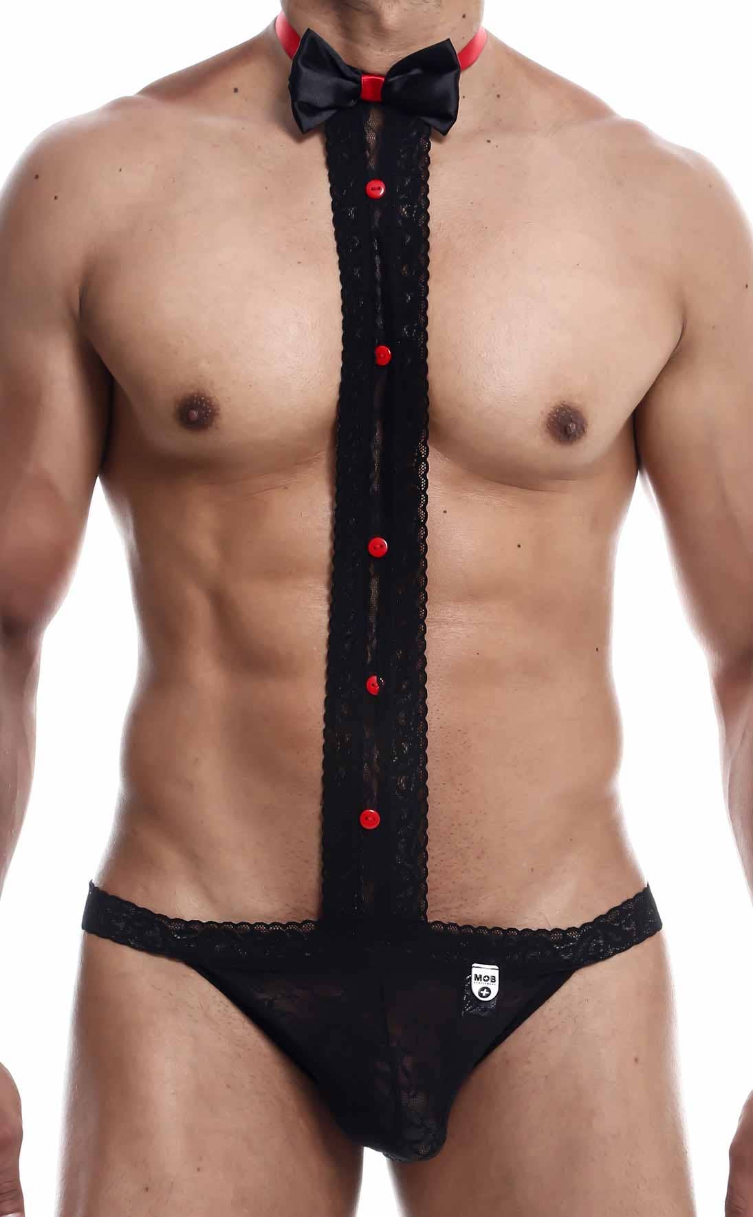 MOB Tuxedo Lace Thong - Black