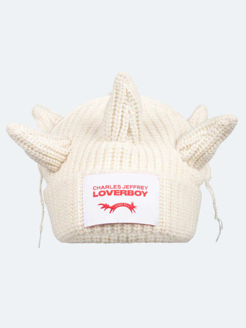 LOVERBOY BY CHARLES JEFFREY BERSERKER BEANIE WHITE