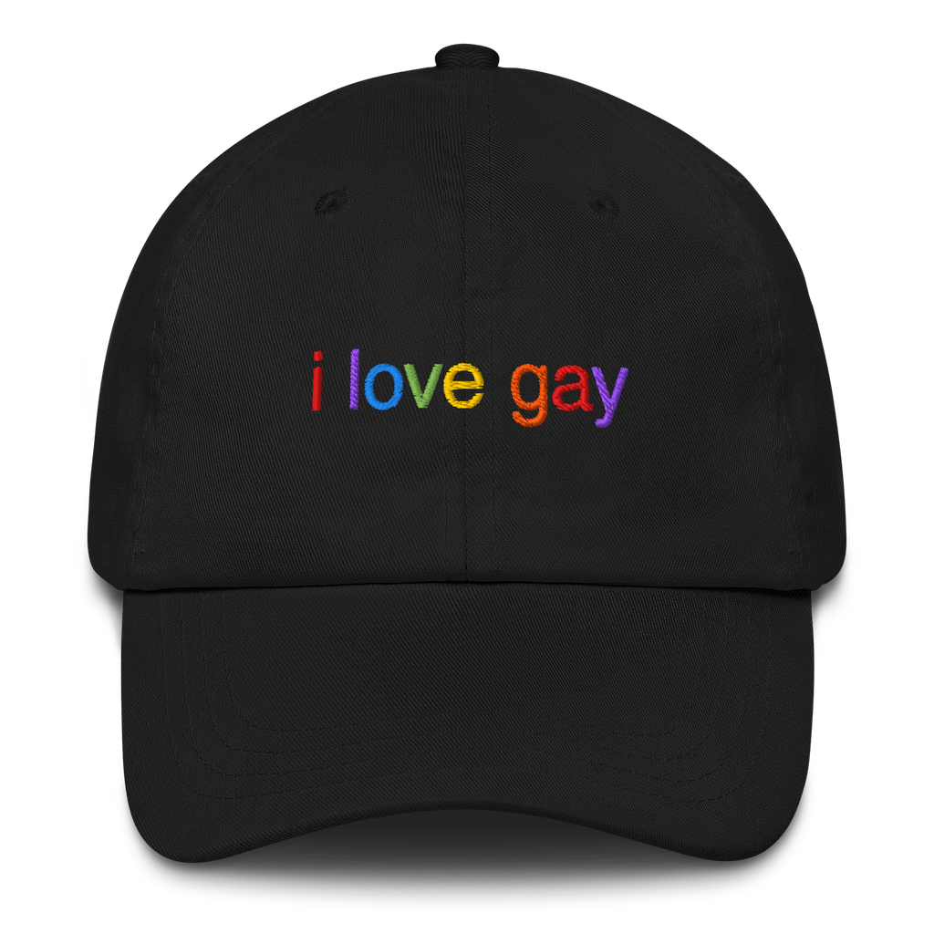I Love Gay Embroidered Hat - Black