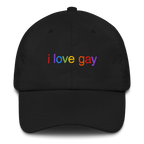I Love Gay Embroidered Hat - Black