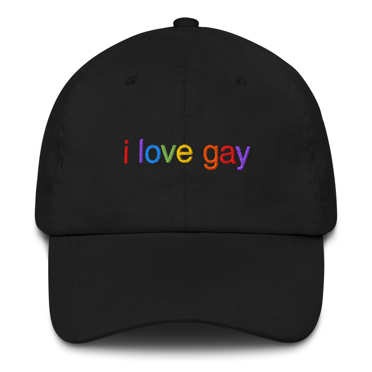 I Love Gay Embroidered Hat - Black
