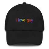 I Love Gay Embroidered Hat - Black