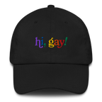 Hi, Gay! Embroidered Hat - Black