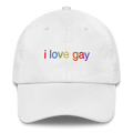 I Love Gay Embroidered Hat - White