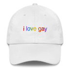 I Love Gay Embroidered Hat - White