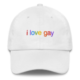 I Love Gay Embroidered Hat - White