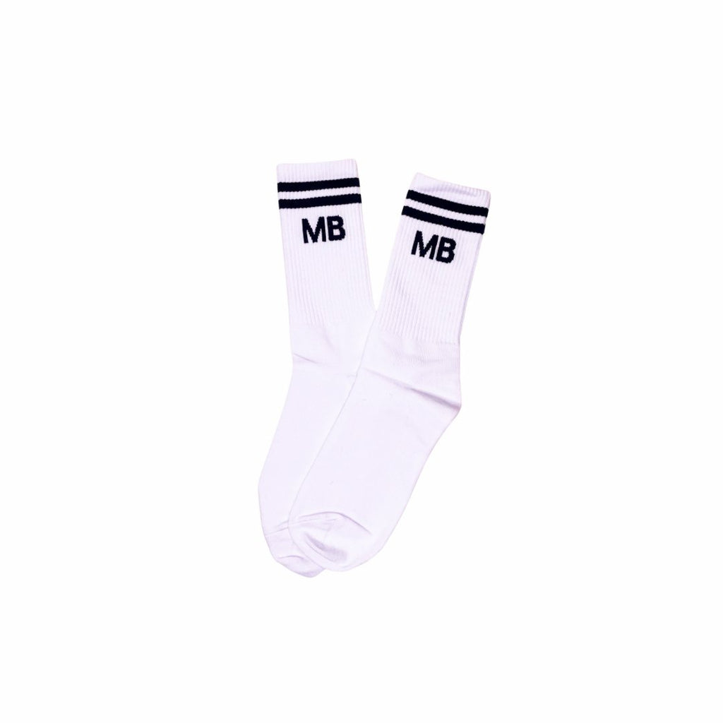 Classic White and Black Stripe Athleisure Unisex Crew Socks