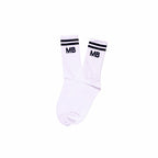 Classic White and Black Stripe Athleisure Unisex Crew Socks