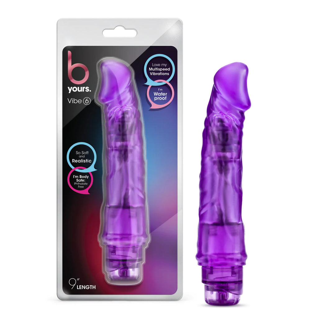 Blush B Yours Vibe 6 Realistic Purple 8.5-Inch Long Vibrating Dildo
