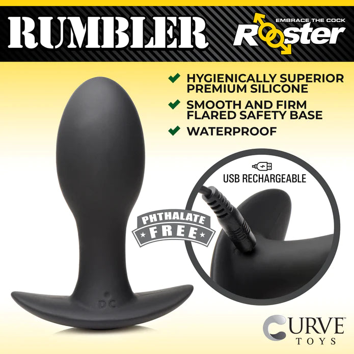 Rooster Ruone Butt Plugmbler Medium Vibrating Silic