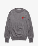 Comme des Garçons Round Neck Strawberry Sweater Grey