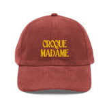 Croque Madame Embroidered Corduroy Hat Burgundy - Polychrome Goods