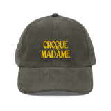 Croque Madame Embroidered Corduroy Hat Olive - Polychrome Goods