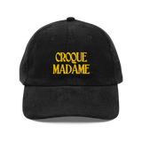 Croque Madame Embroidered Corduroy Hat Black - Polychrome Goods