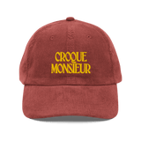 Croque Monsieur Embroidered Corduroy Hat Burgundy - Polychrome Goods