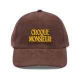 Croque Monsieur Embroidered Corduroy Hat Brown - Polychrome Goods