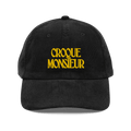 Croque Monsieur Embroidered Corduroy Hat Black - Polychrome Goods