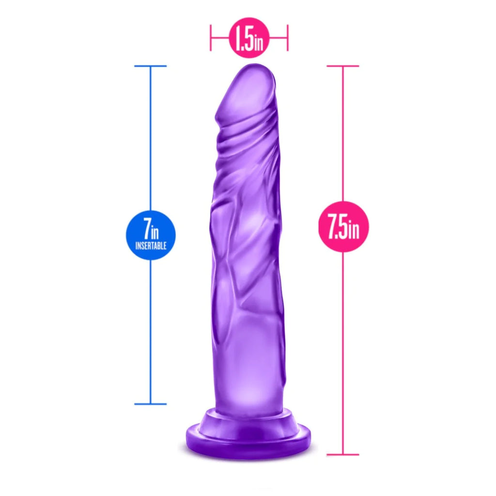 B Yours Sweet N' Hard 5 Realistic Purple 7.5-Inch Long Dildo