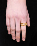 KISKA LAB CURB ALBERT GOLD RING