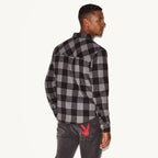 PLAYBOY Men's Black Flannel Long Sleeve Shirt
