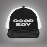 Good Boy Trucker Hat by YES HOMO - Black / White
