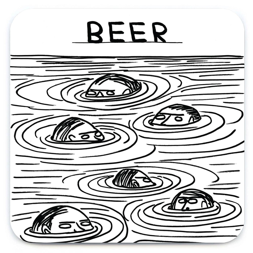 David Shrigley Coaster - Beer Swimmers