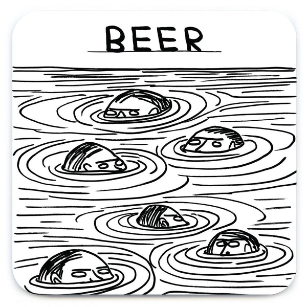 David Shrigley Coaster - Beer Swimmers