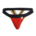 MOB Mesh Y Thong - Black Red