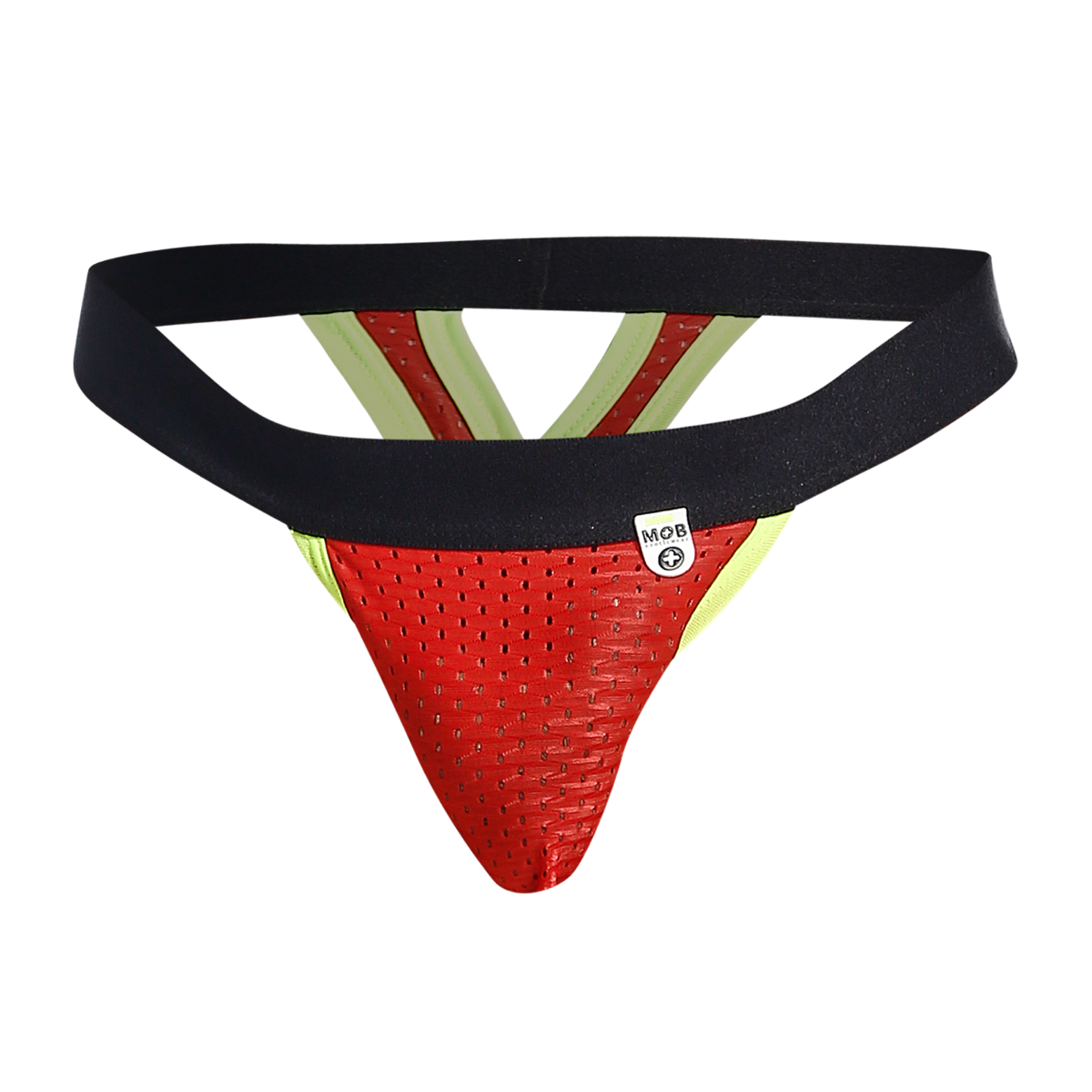 MOB Mesh Y Thong - Black Red