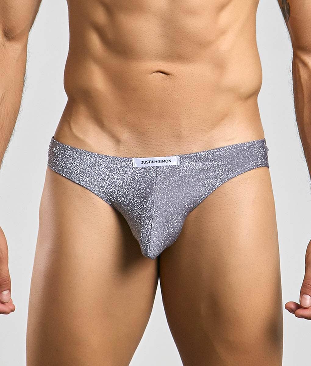 Justin + Simon Classic Mens Bikini - Lurex Gray