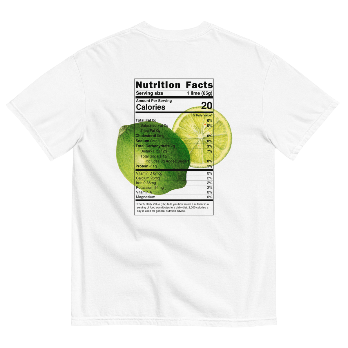 Lime Shirt with Nutrition Label