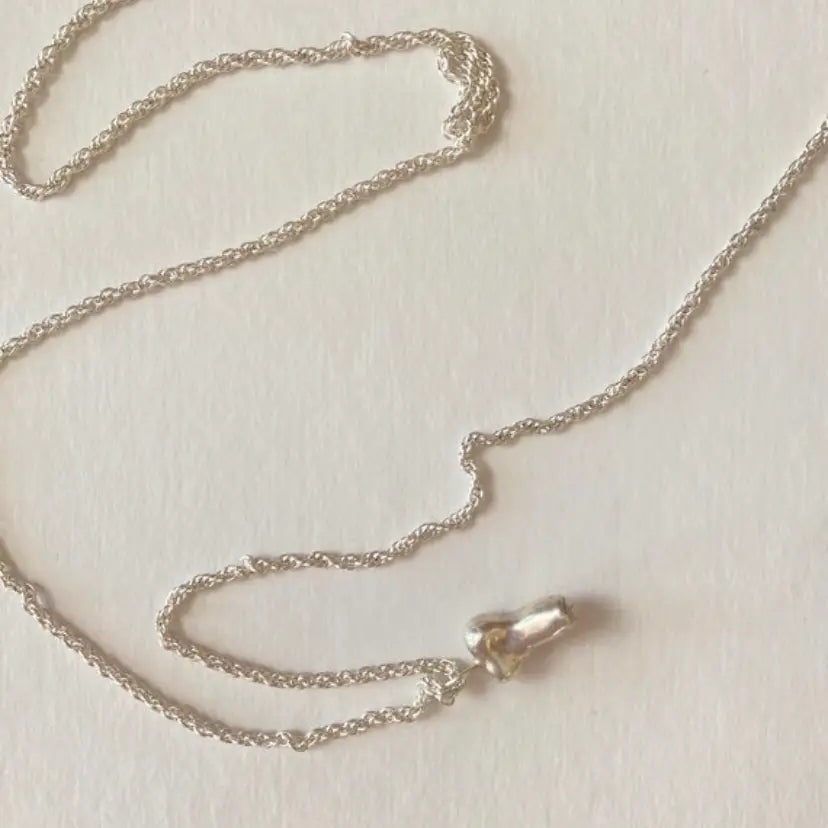Small Uncut Penis Charm Necklace Silver by Gilty Boy