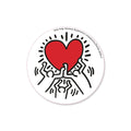 Keith Haring Holding Heart Button