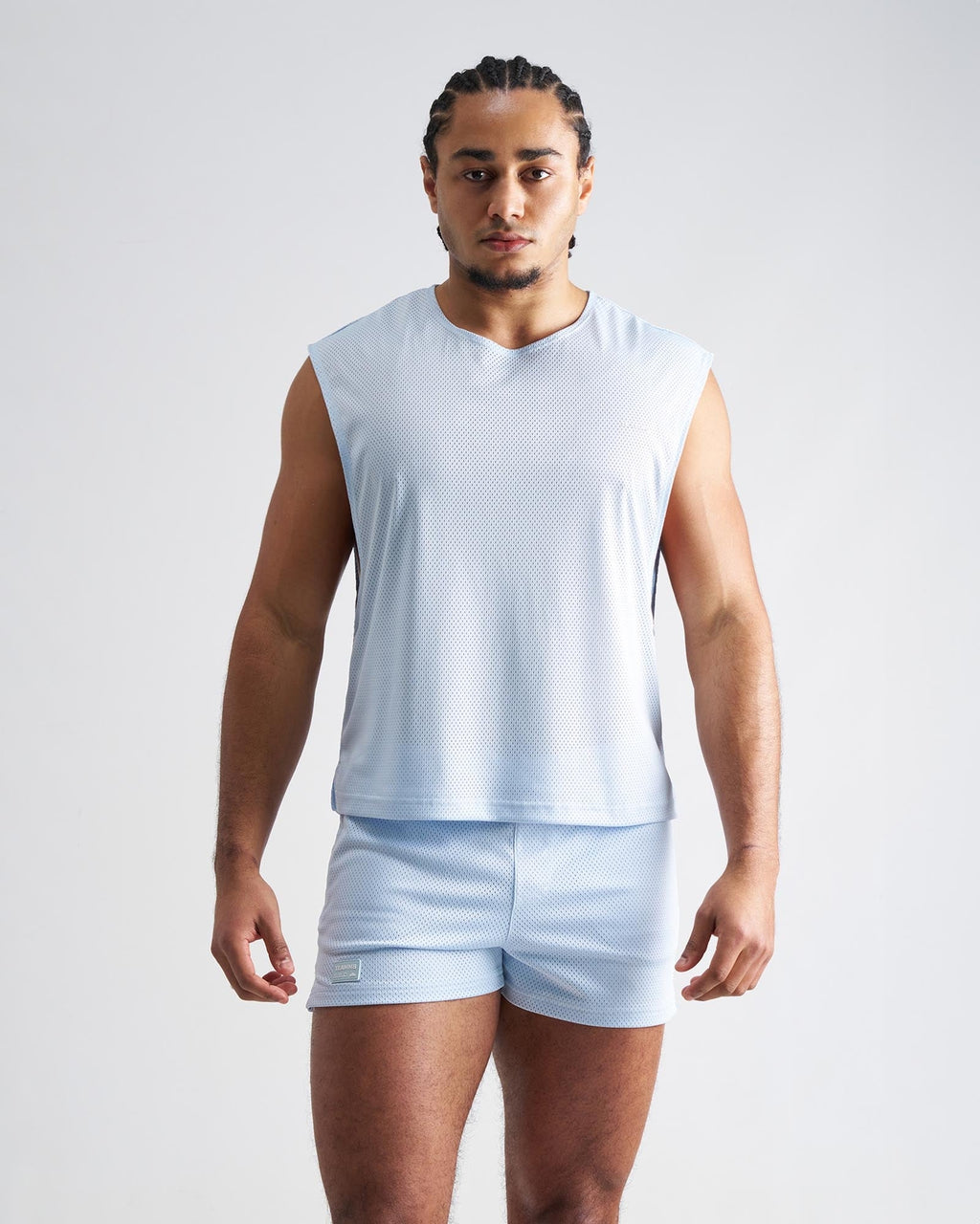 TEAMM8 S.S.C. Mesh Muscle Tank - Light Blue