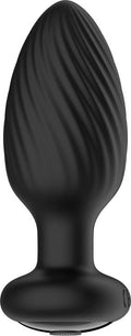 Nexus Tornado Rechargeable Silicone Rotating Butt Plug with Remote Control - Medium - Black