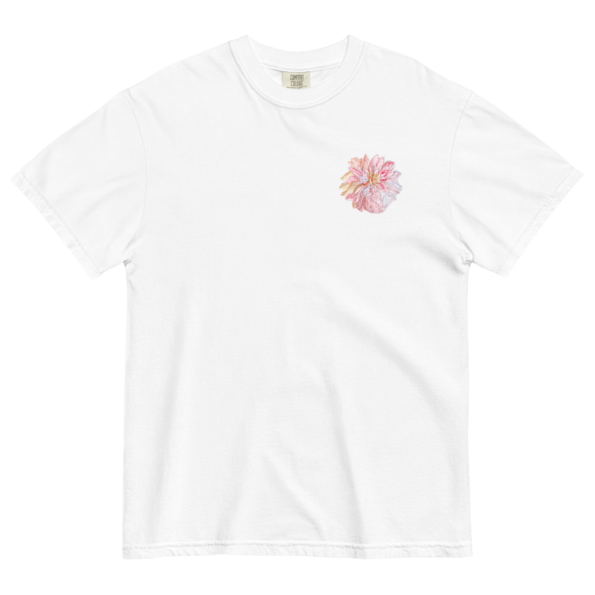 Dahlia Flower Embroidered Shirt